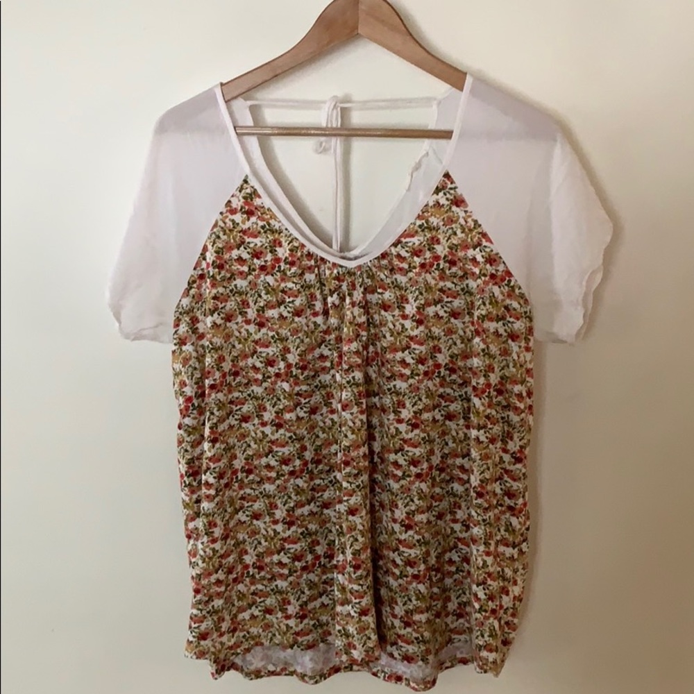 Floral tie back top